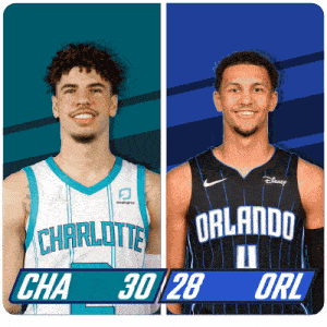 Charlotte Hornets (30) Vs. Orlando Magic (28) First-second Period Break GIF - Nba Basketball Nba 2021 GIFs