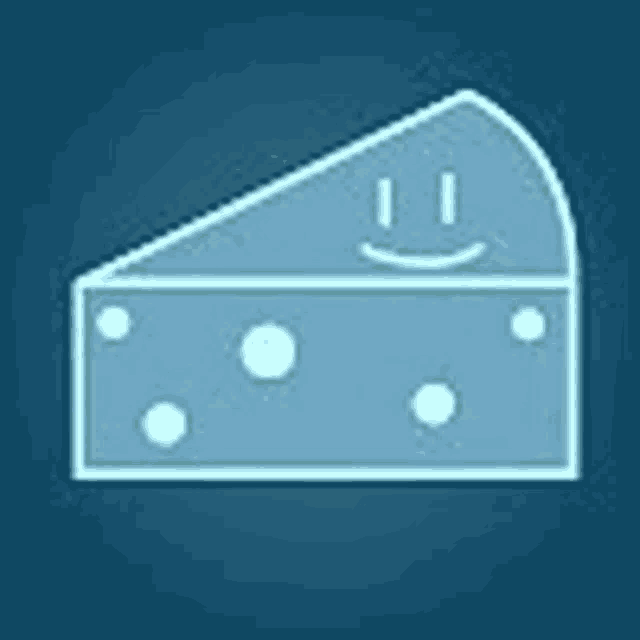 a slice of cheese with holes in it and a smiling face .