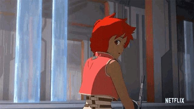 a cartoon character with red hair and a netflix logo