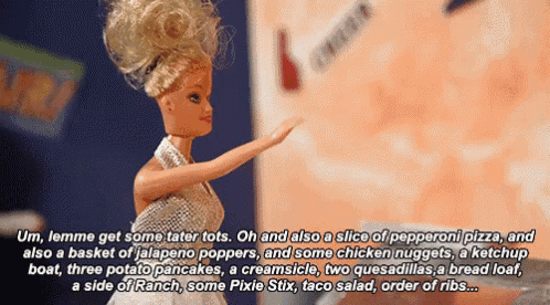 a barbie doll is standing in front of a sign that says ' corner '