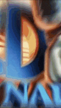 a blurred image of a cartoon character with the letter d in the middle