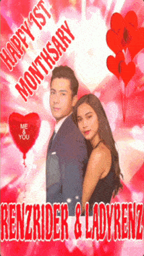 a happy 1st monthary card for renzrider & ladyrenz