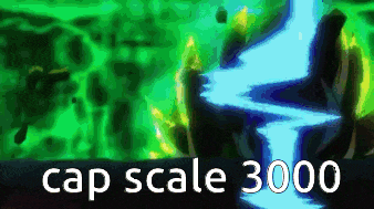 a green and blue background with the words cap scale 3000 in white letters