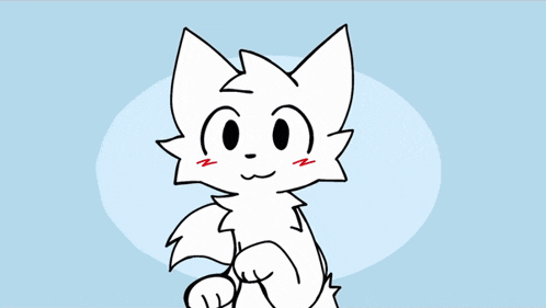 a drawing of two white cats kissing with a red heart in the background