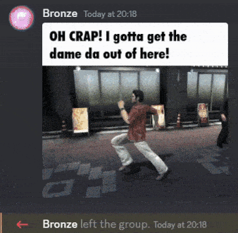a screenshot of a video game with a message that says oh crap i gotta get the dame da out of here
