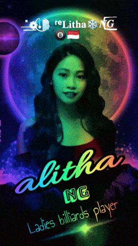 a poster for a ladies billiards player