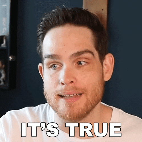 a man with a beard says it 's true in a white shirt
