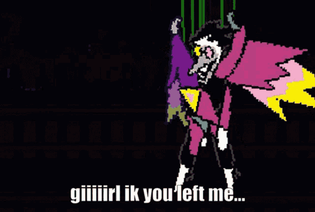 a pixel art of a cartoon character with a speech bubble that says it 's for me