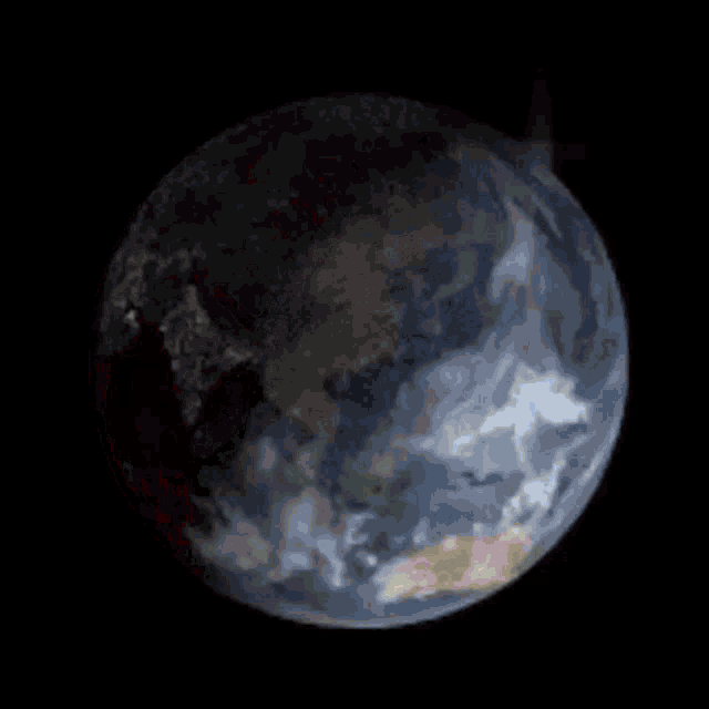 a computer generated image of a spinning earth with clouds