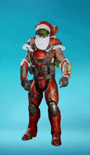 a man wearing a santa hat and a beard