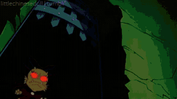 a cartoon character with red eyes and the words littlechinesedoll tumblr on the bottom right