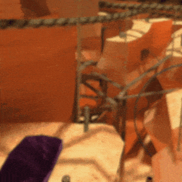 a computer generated image of a maze with a purple item in the middle