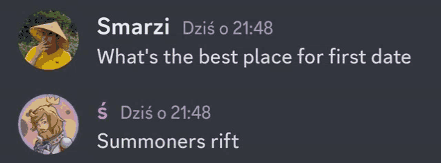 a screenshot of a discord conversation between two people