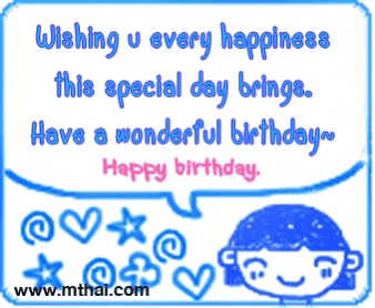 a picture of a girl with the words wishing u every happiness this special day brings