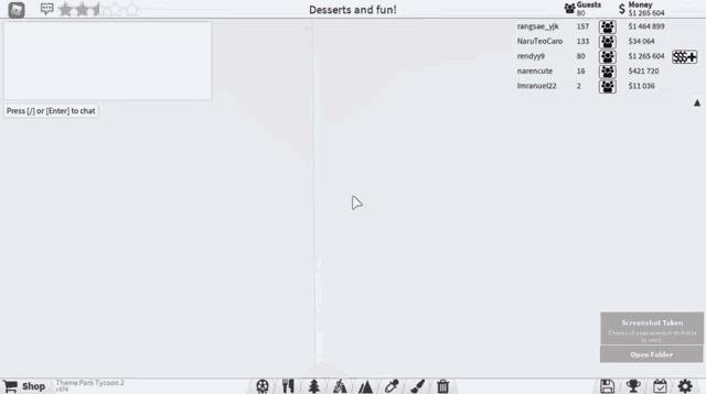 a screenshot of a video game with the words desserts and fun on the top