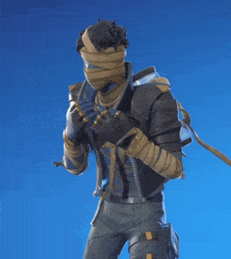 a video game character with water drops coming out of his face