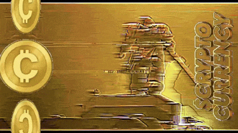 a picture of a man holding a sword with the words crypto green behind him
