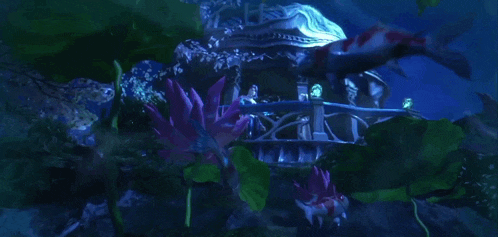a purple flower is in front of a building