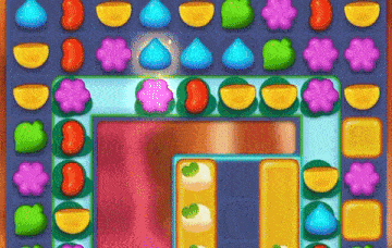 a candy crush game is being played on a blue background