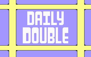 a sign that says daily double on a purple background