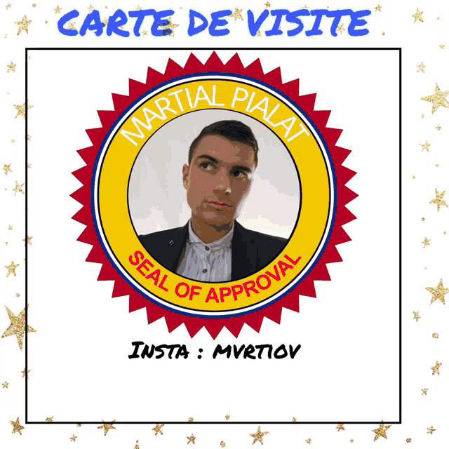 a martial pialat seal of approval with a man in a suit