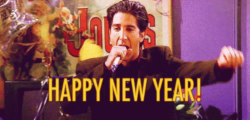 Happy New Year! GIF - Friends Ross Geller David Schwimmer GIFs