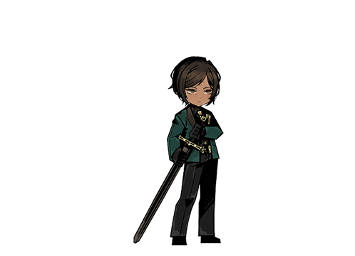 a cartoon of a person holding a sword in their hand