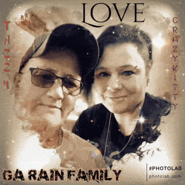 a picture of a man and a woman with the words love ga ran family
