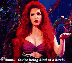 a pixelated image of a woman in a little mermaid costume