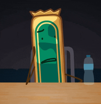 a cartoon of a door with a crown on it