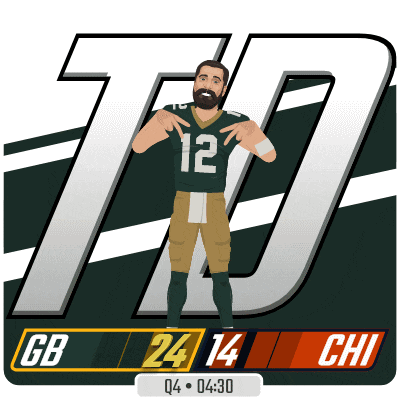a green bay packers football player with the number 12 on his shirt