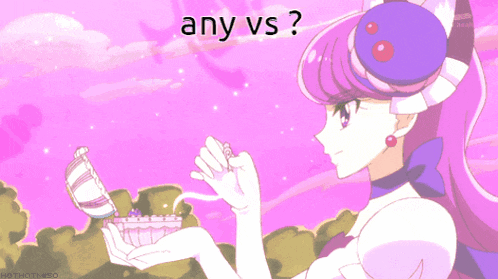 a cartoon of a girl holding a toothbrush and the words any vs.