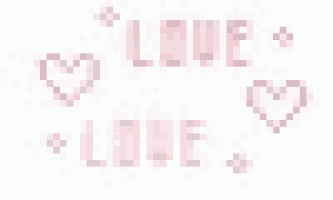 a white background with pink hearts and the word love written in pink letters .