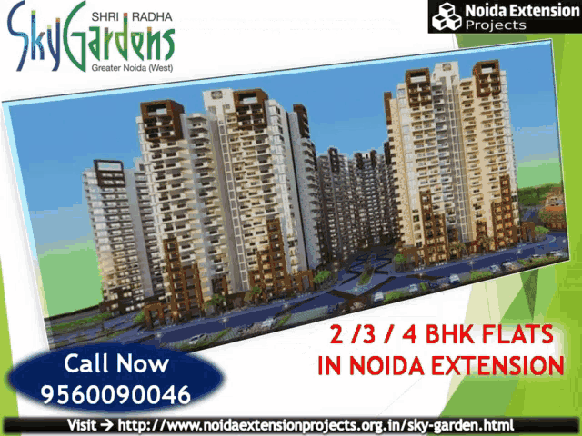 an advertisement for sky gardens shows a rendering of the building