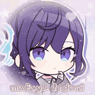 a drawing of a girl with the name mafuyu de dani