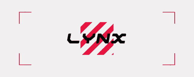 a logo for lynx is displayed on a grid