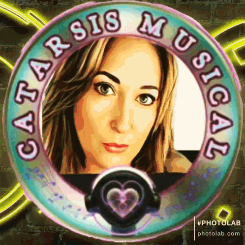 a picture of a woman with the words catarsis musical around her