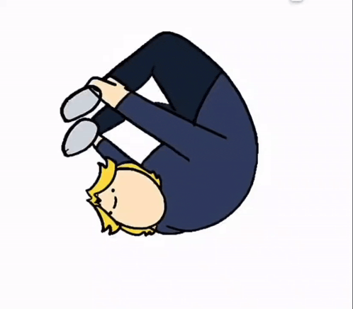 a cartoon drawing of a man doing a handstand