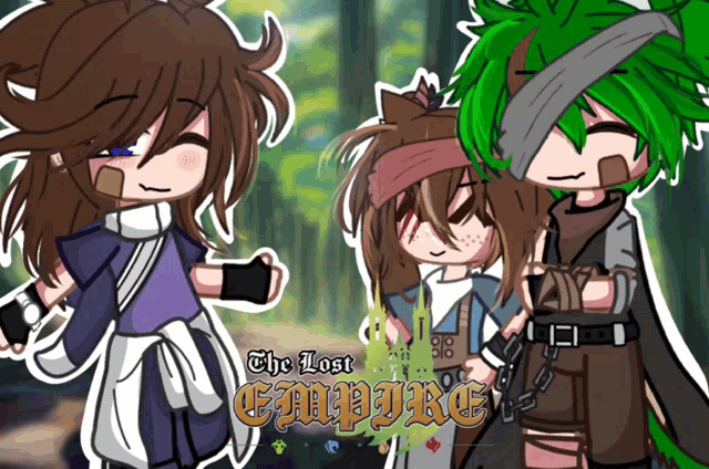 a poster for the lost empire shows a group of characters