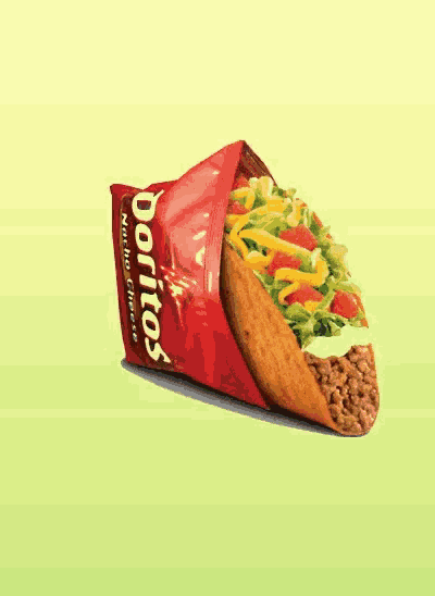 a taco is in a bag of doritos