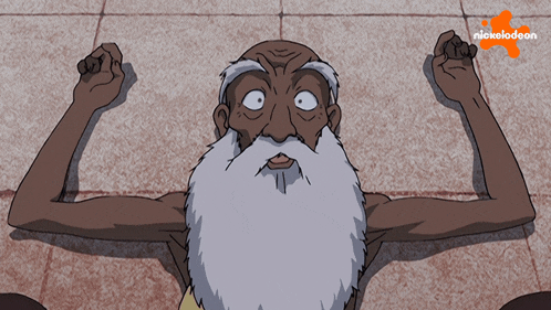 a cartoon of a man with a beard and a nickelodeon logo