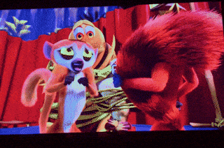 a cartoon of a monkey and a squirrel on a screen