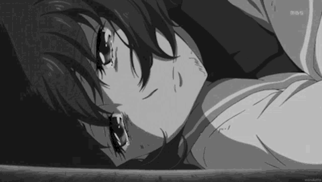 a black and white drawing of a girl with the letters mbs on the bottom