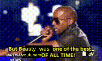 a man is singing into a microphone with the words but beasty was one of the best artisan youtubers of all time