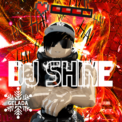 a picture of a person with the name dj shine written on it