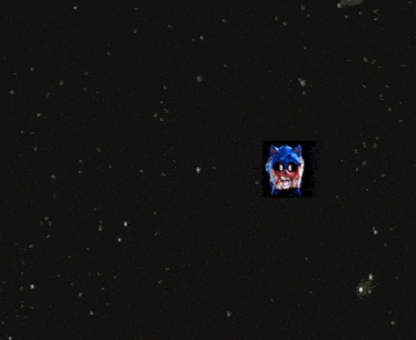 a picture of a sonic the hedgehog with a bloody face