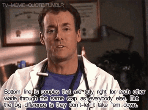 a man in a lab coat with a stethoscope around his neck is talking about couples