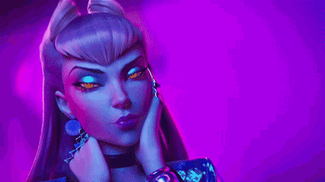 a woman with her eyes closed is wearing a choker