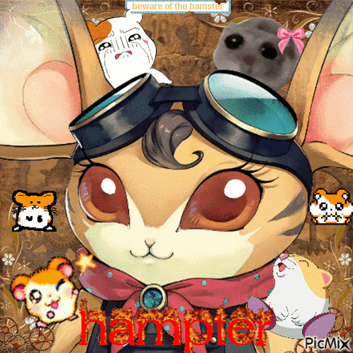a picture of a hamster with the words " beware of the hamster " on it