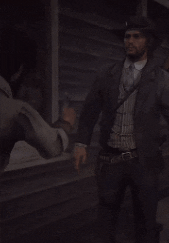a man in a video game says " give me that i 'm your old friend "